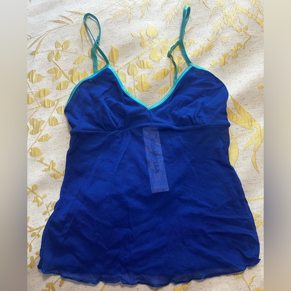 NWT Cosabella Holliwood V-Neck Cobalt Aquamarine Blue Camisole - Small - Picture 3 of 4